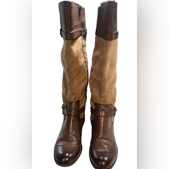 Mootsies Tootsies Knee High Two Toned Brown riding Boots size 7.5M - Picture 3 of 12